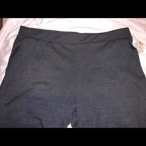 Grey knit dress pants.